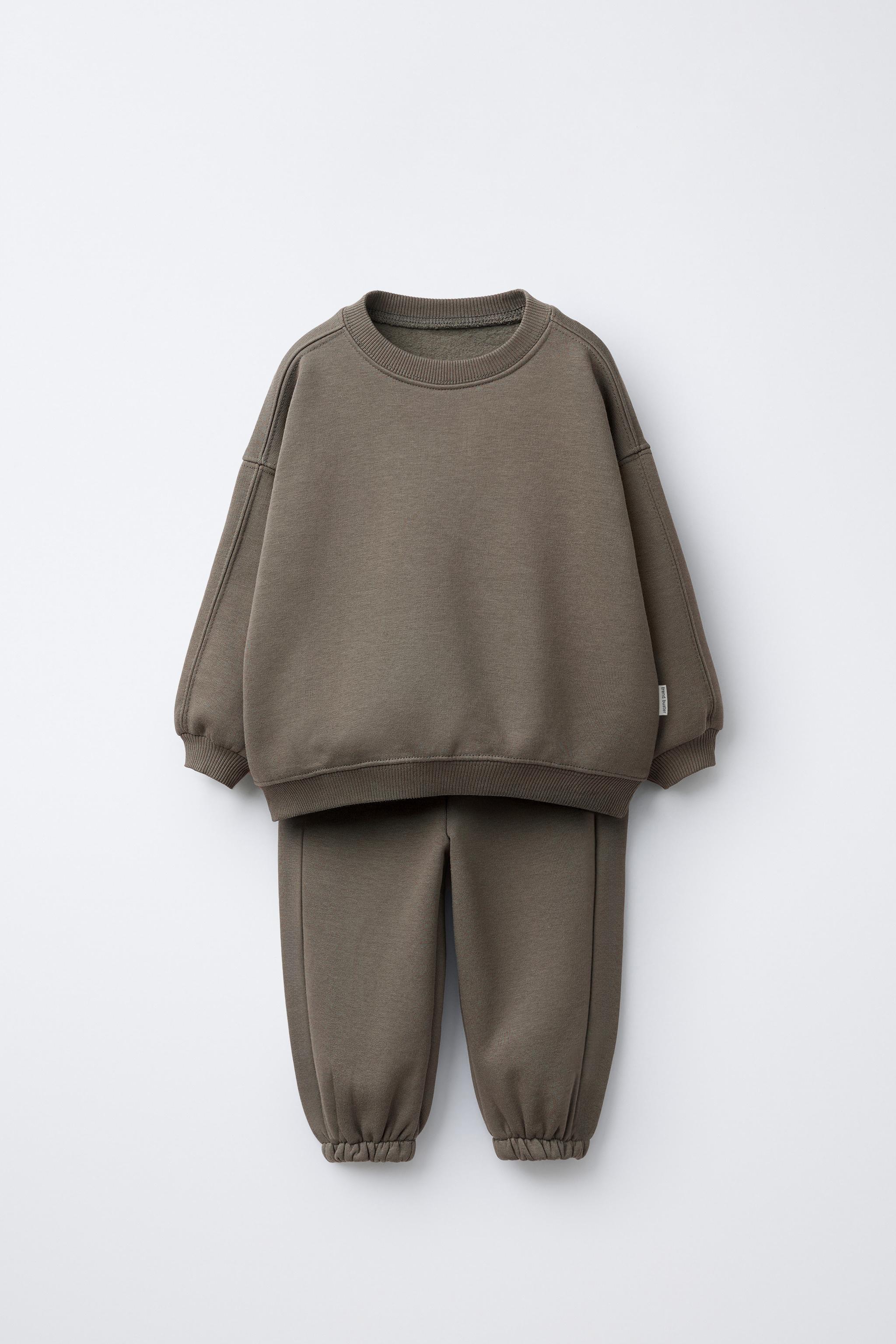 JOGGING SWEATSHIRT AND BASIC JOGGER PANTS SET WITH LABEL